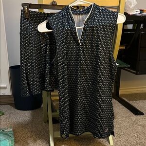 BCG Navy and Green Palm Tree Golf outfit